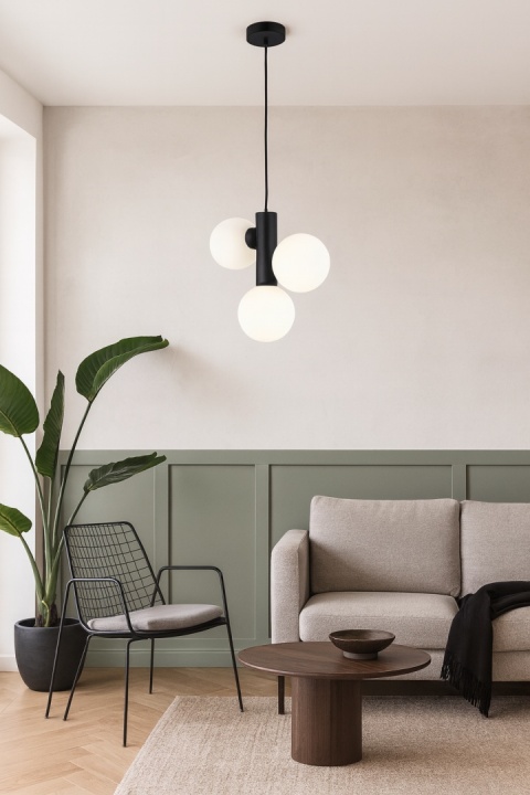 Lampa wisząca 3xE27 TUBE BLACK/WHITE