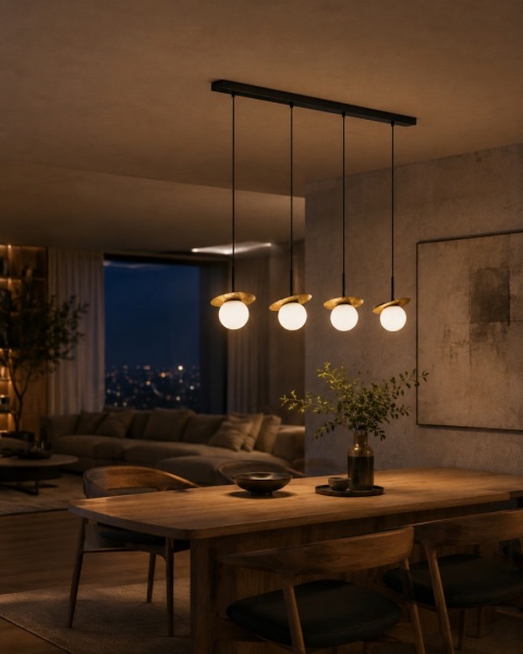 Lampa wisząca 4xE14 Aura Black/Gold