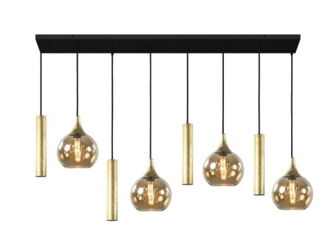 Lampa wisząca 4xE27 + 4xGU10 CALYPSO BLACK/GOLD 2887