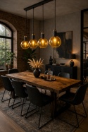 Pendant Lamp 4xE27 Auralis Black/Gold