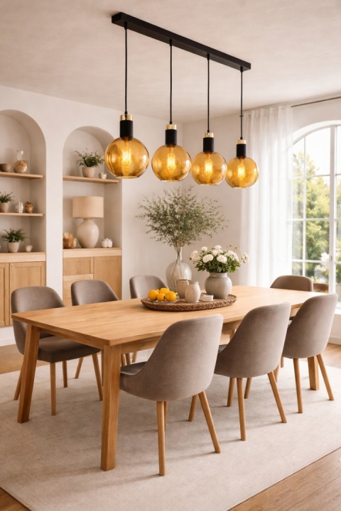 Pendant Lamp 4xE27 Auralis Black/Gold