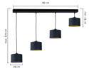 Lampa wisząca 4xE27 FLOW BLACK