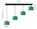 Lampa wisząca 4xE27 FLOW GREEN