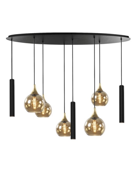 Lampa wisząca 5xE27 + 3xGU10 CALYPSO BLACK 2889