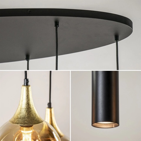 Lampa wisząca 5xE27 + 3xGU10 CALYPSO BLACK 2889