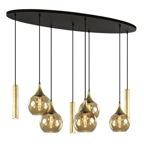 Pendant lamp 5xE27 + 3xGU10 CALYPSO BLACK/GOLD 2886