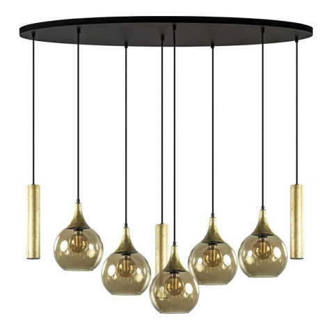 Pendant lamp 5xE27 + 3xGU10 CALYPSO BLACK/GOLD 2886
