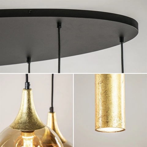 Pendant lamp 5xE27 + 3xGU10 CALYPSO BLACK/GOLD 2886