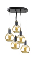 Pendant Lamp 5xE27 Auralis Black/Gold
