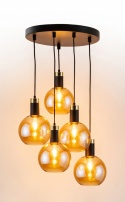Pendant Lamp 5xE27 Auralis Black/Gold