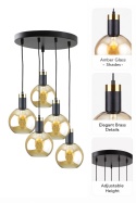 Pendant Lamp 5xE27 Auralis Black/Gold