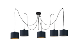 Lampa wisząca 5xE27 FLOW BLACK LONG