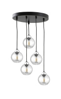 Lampa wisząca 5xE27 MIRAGE BLACK/SILVER