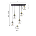 Lampa wisząca 6xE27 MIRAGE BLACK/GOLD