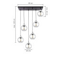 Lampa wisząca 6xE27 MIRAGE BLACK/SILVER