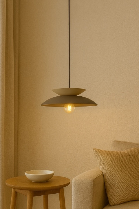 Lampa wisząca 1xE27 Ferro Brown/Latte