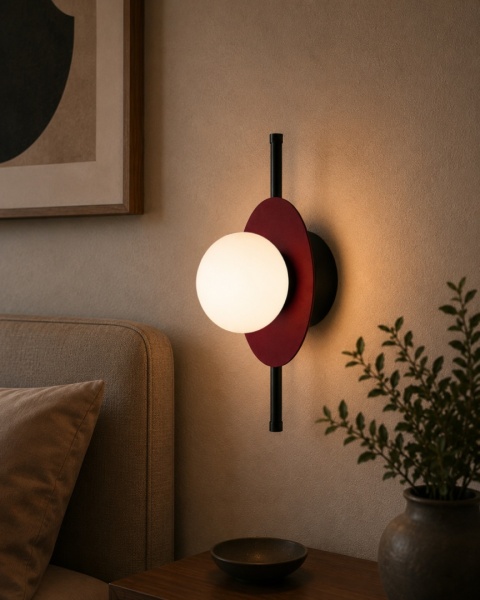 Kinkiet 1xE14 Luma Black/Wine