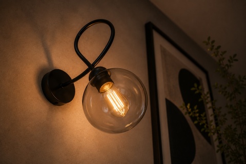 Kinkiet 1xE14 Lyra Black Smoky II