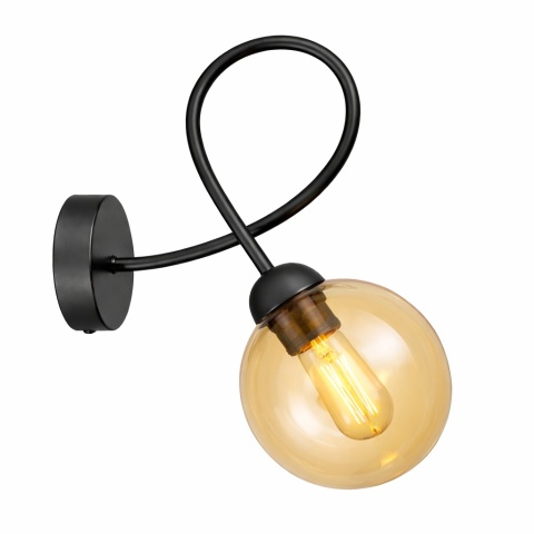 Kinkiet 1xE14 Lyra Black/Honey II