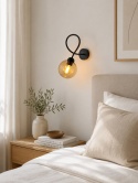 Kinkiet 1xE14 Lyra Black/Honey II