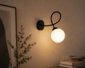 Kinkiet 1xE14 Lyra Black/White