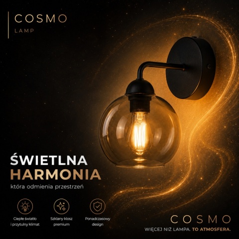 Kinkiet 1xE27 COSMO BLACK