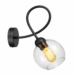 Wall Lamp 1xE27 Lyra Black/Clear