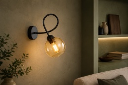 Wall Lamp 1xE27 Lyra Black/Honey