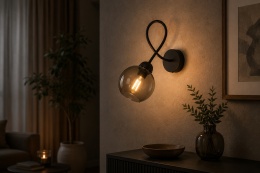 Wall Lamp 1xE27 Lyra Black/Smoky