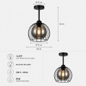 Ceiling Lamp 1xE27 SOLO BLACK