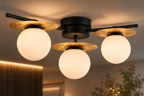 Lampa sufitowa 3xE14 Luma Black/Gold