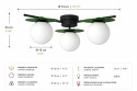 Lampa sufitowa 3xE14 Luma Black/Khaki