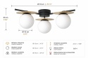 Lampa sufitowa 3xE14 Luma Black/Latte