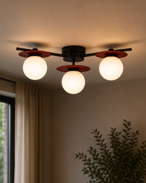 Lampa sufitowa 3xE14 Luma Black/Wine