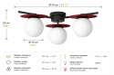 Lampa sufitowa 3xE14 Luma Black/Wine