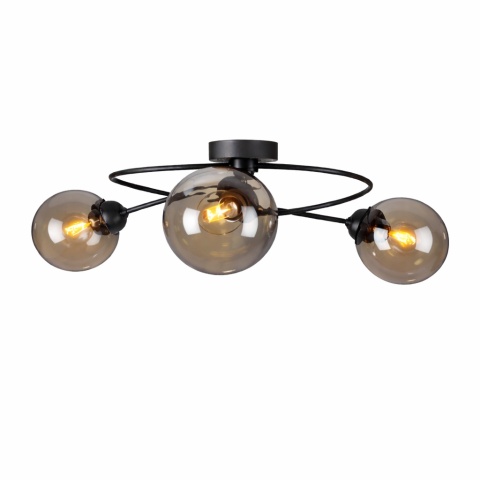 Lampa sufitowa 3xE14 Lyra Black/Smoky II