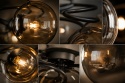 Lampa sufitowa 3xE14 Lyra Black/Smoky II