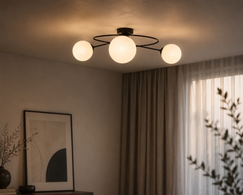 Lampa sufitowa 3xE14 Lyra Black/White