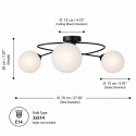 Lampa sufitowa 3xE14 Lyra Black/White