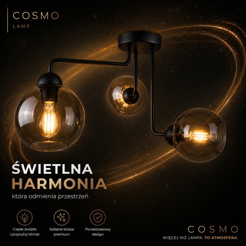 Ceiling Lamp 3xE27 COSMO BLACK