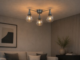 Lampa sufitowa 3xE27 STAR CLEAR BLACK