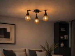 Lampa sufitowa 3xE27 STAR HONEY BLACK