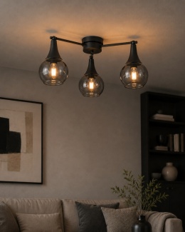 Lampa sufitowa 3xE27 STAR SMOKY BLACK