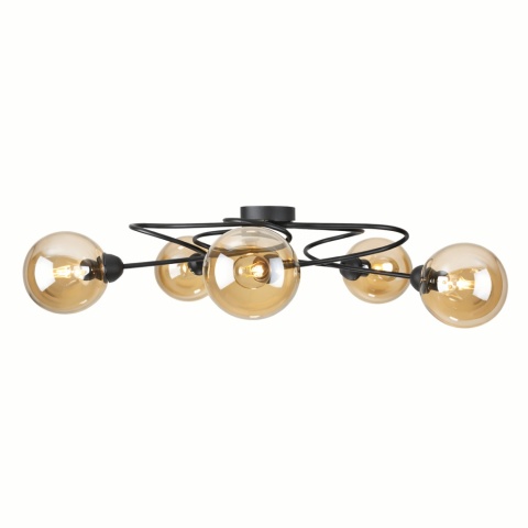 Lampa sufitowa 5xE14 Lyra Black/Honey II