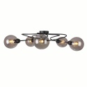 Lampa sufitowa 5xE14 Lyra Black/Smoky II