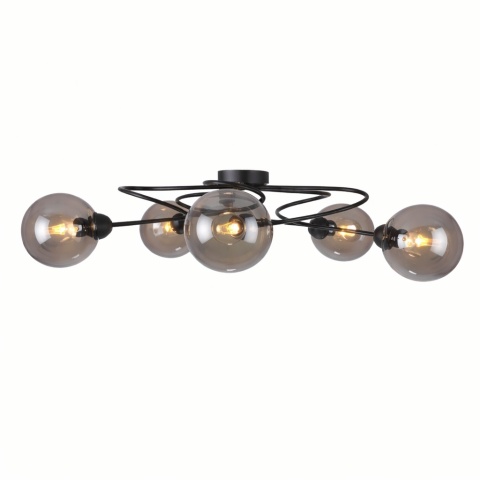 Lampa sufitowa 5xE14 Lyra Black/Smoky II