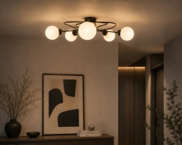Ceiling Lamp 5xE14 Lyra Black/White