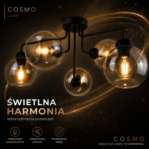 Ceiling Lamp 5xE27 COSMO BLACK