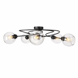 Ceiling Lamp 5xE27 Lyra Black/Clear