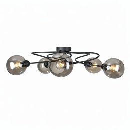 Ceiling Lamp 5xE27 Lyra Black/Smoky